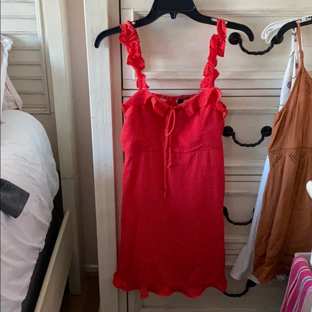 Red polka dot dress